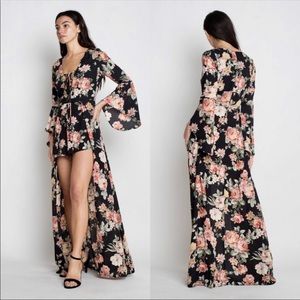 Only one left!! Black Floral Maxi Romper